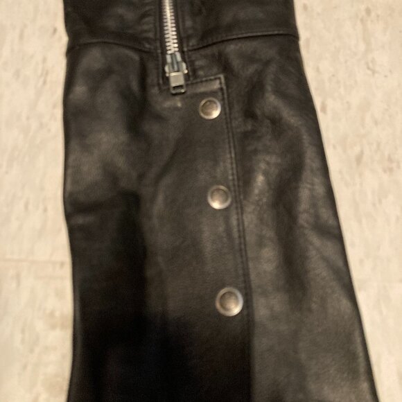 Ladies Harley Davidson Motorcycle Chaps w/ Heavy Elastic Thigh Insets - Picture 4 of 9